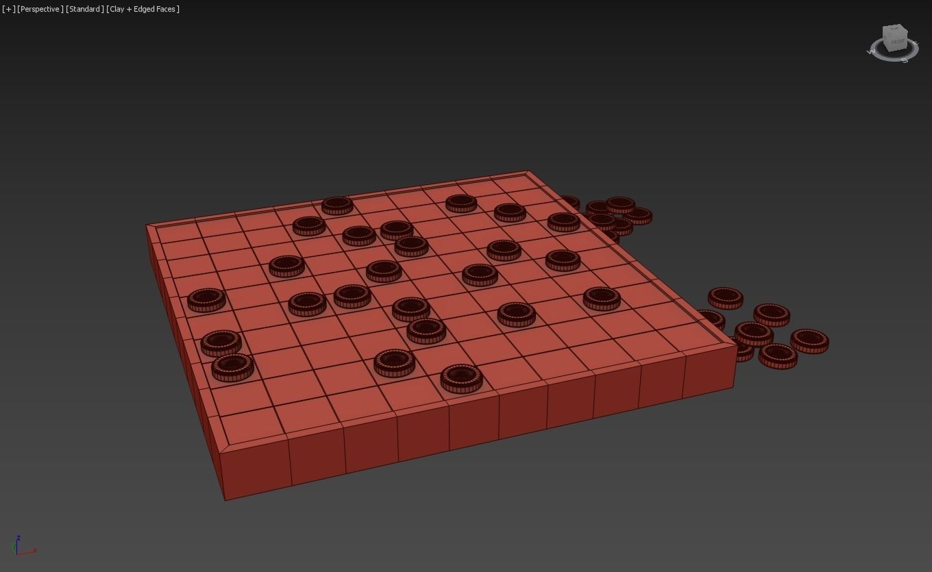 Checkers Game Free 3D model_1