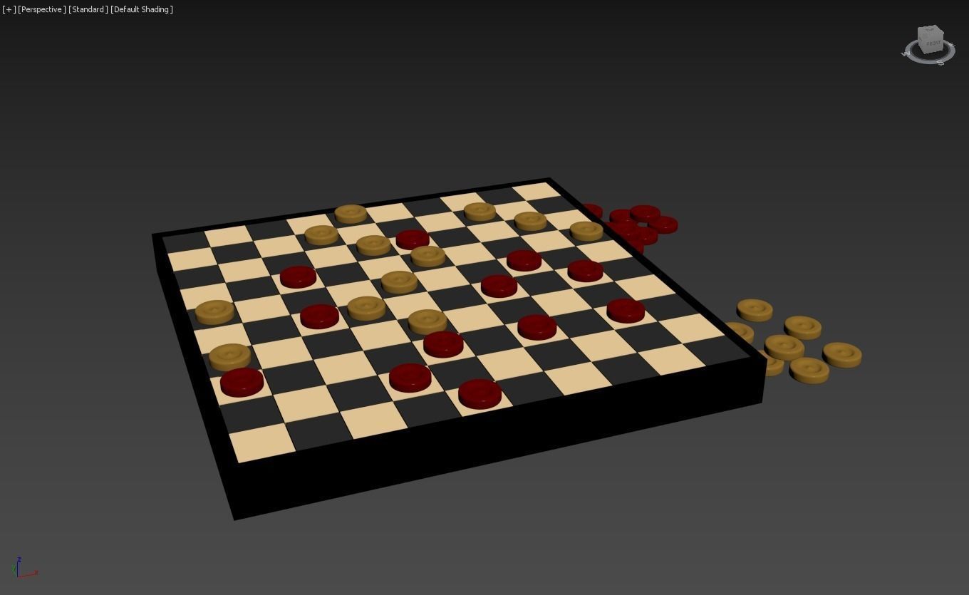 Checkers Game Free 3D model_2