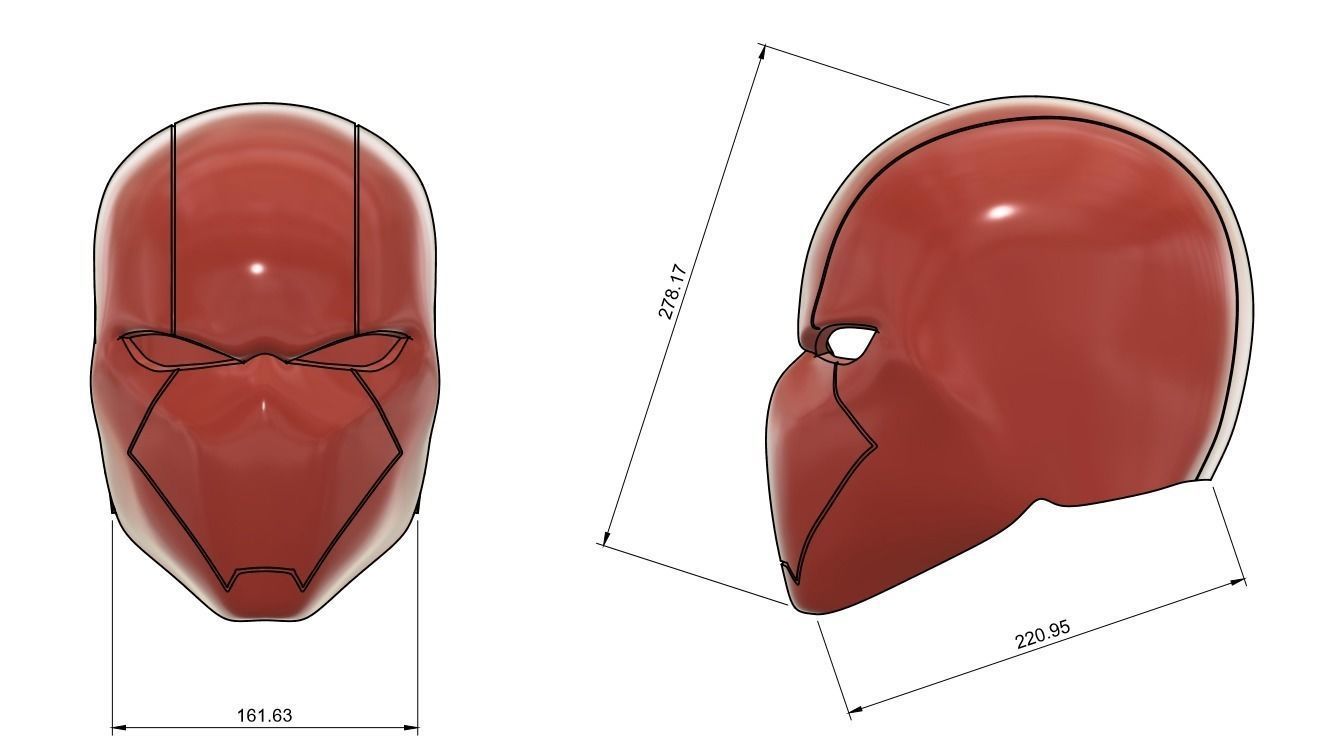 Red Hood Helmet Batman 3D print model_5