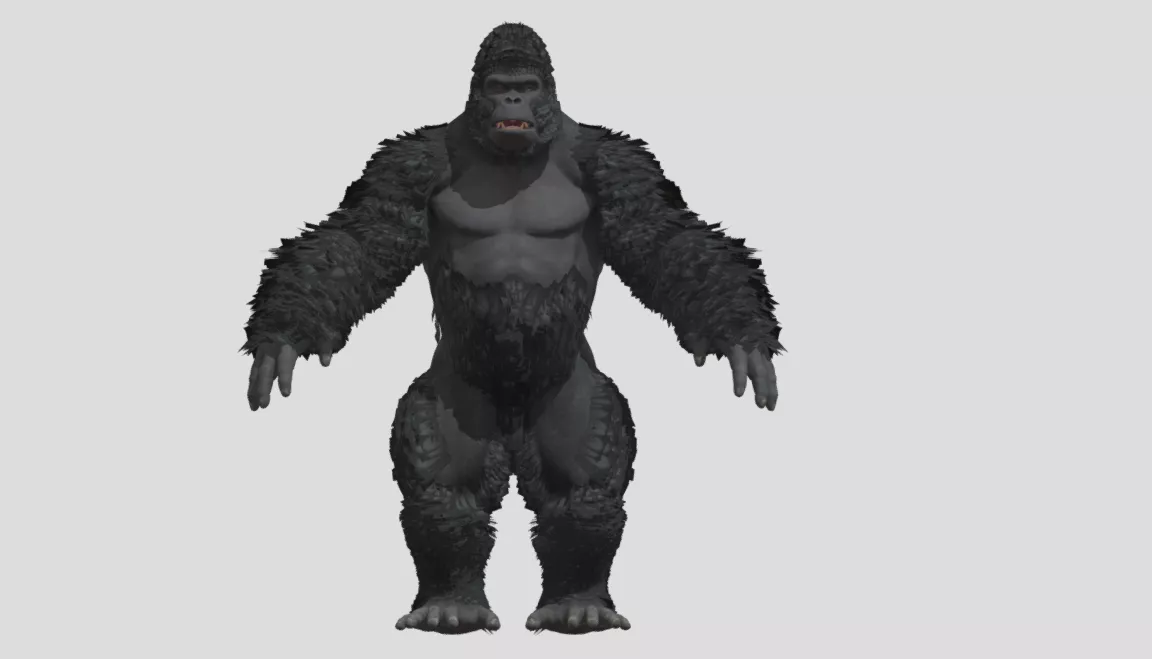 Massive Jungle Gorilla - Rigged Character Asset Low-poly 3D model