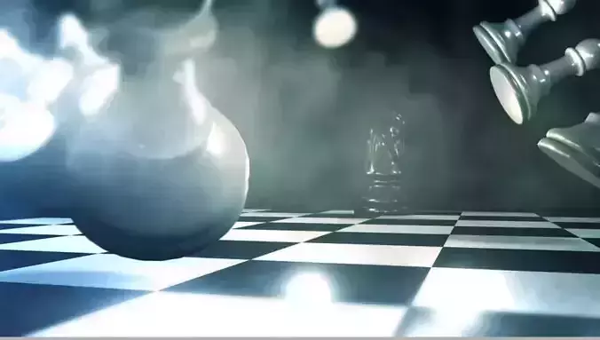 Chess Set pieces on board