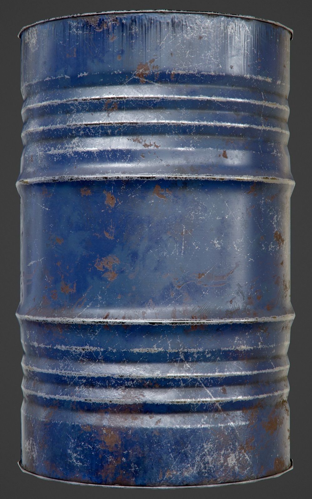 Oil Barrel blue PBR Game-Ready Low-poly 3D model_8