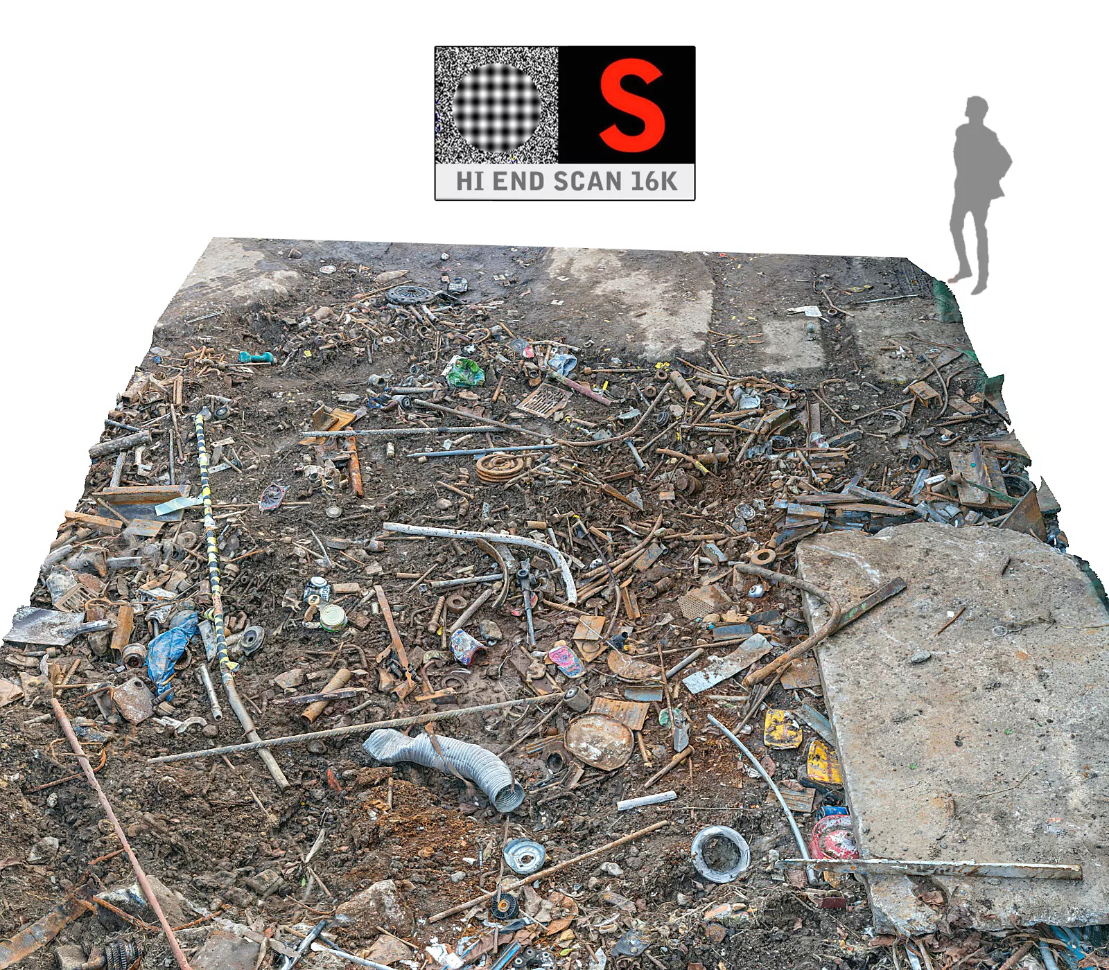 Industrial Debris Ground Low-poly 3D model
