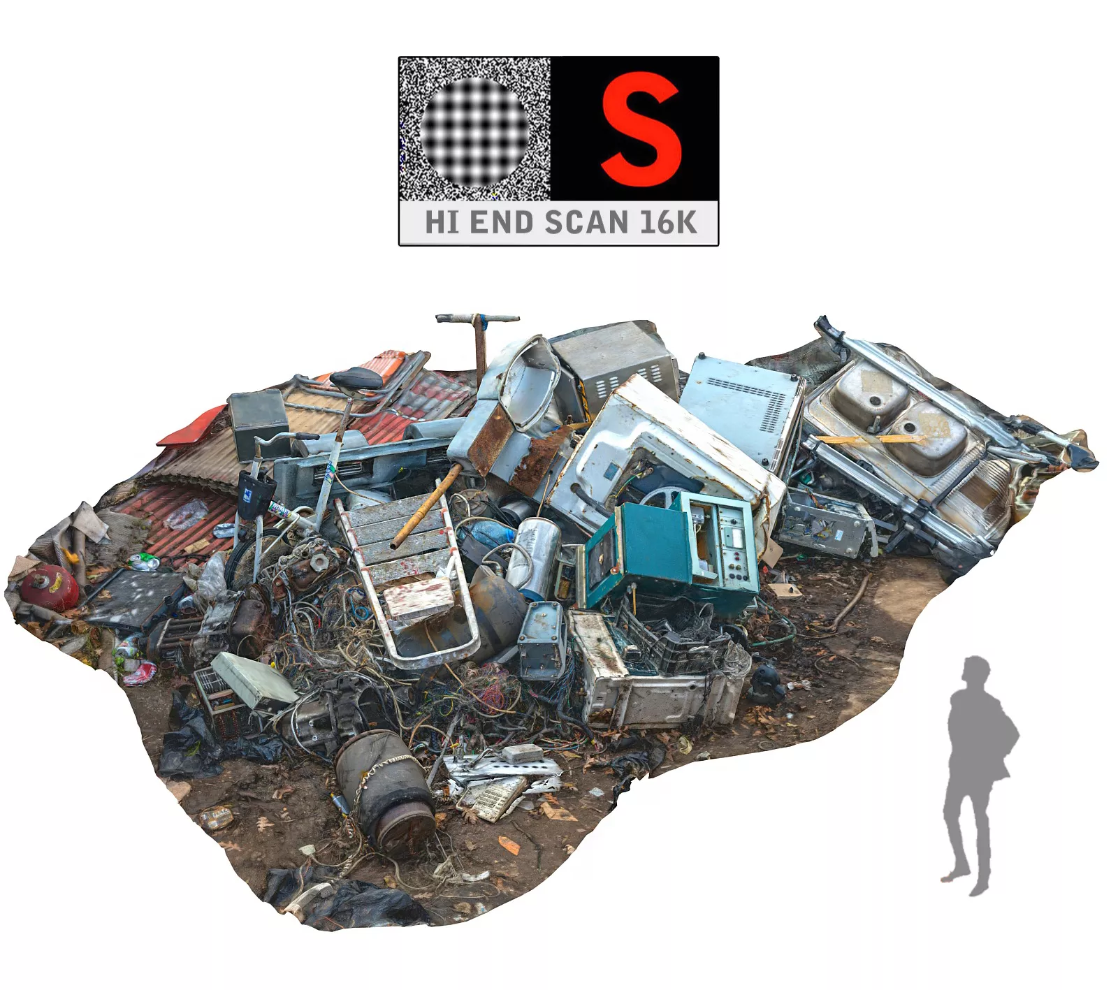 Metal Scrap Scan 16K 1 Low-poly 3D model