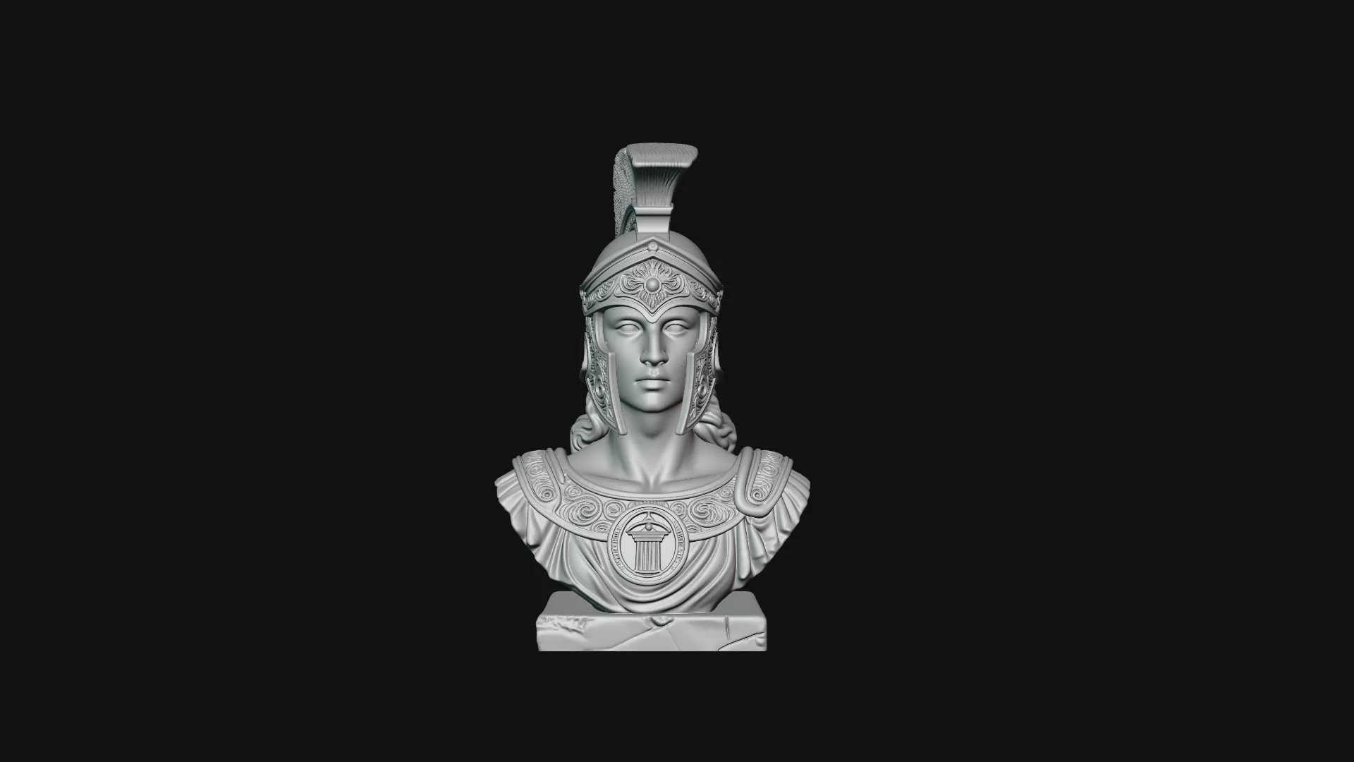 Athena Warrior Bust Pendant Design 1 - 3D Print Model 3D print model