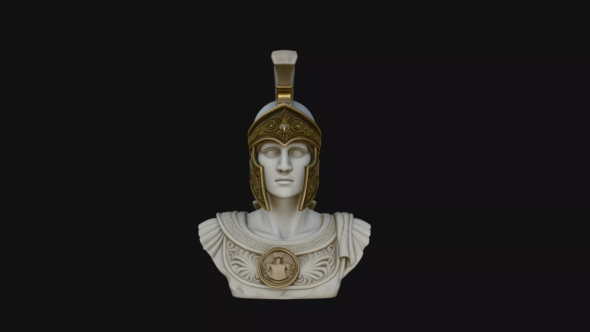Athena Warrior Bust Pendant Design 4 - 3D Print Model 3D print model