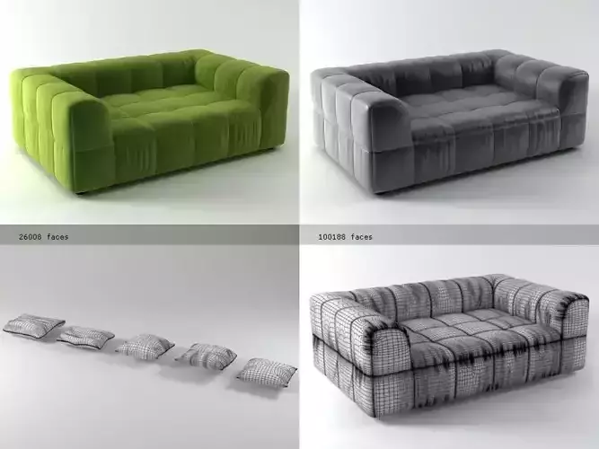 Strips sofa  125-190 3D model