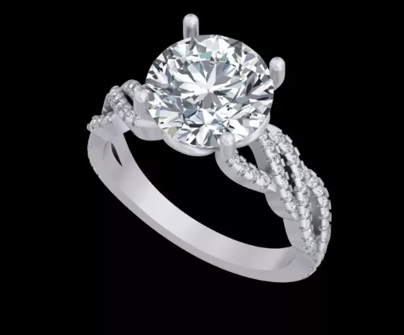 Round Cut Infinity Engagement Ring 3D Model 3D print model