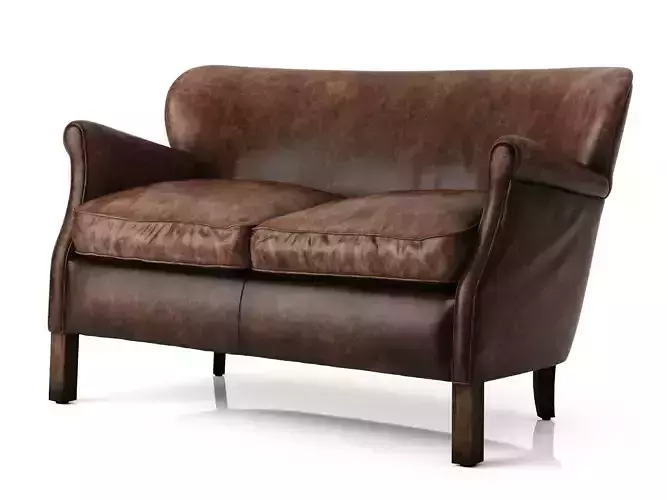 Professors Leather Double Chair 3D model