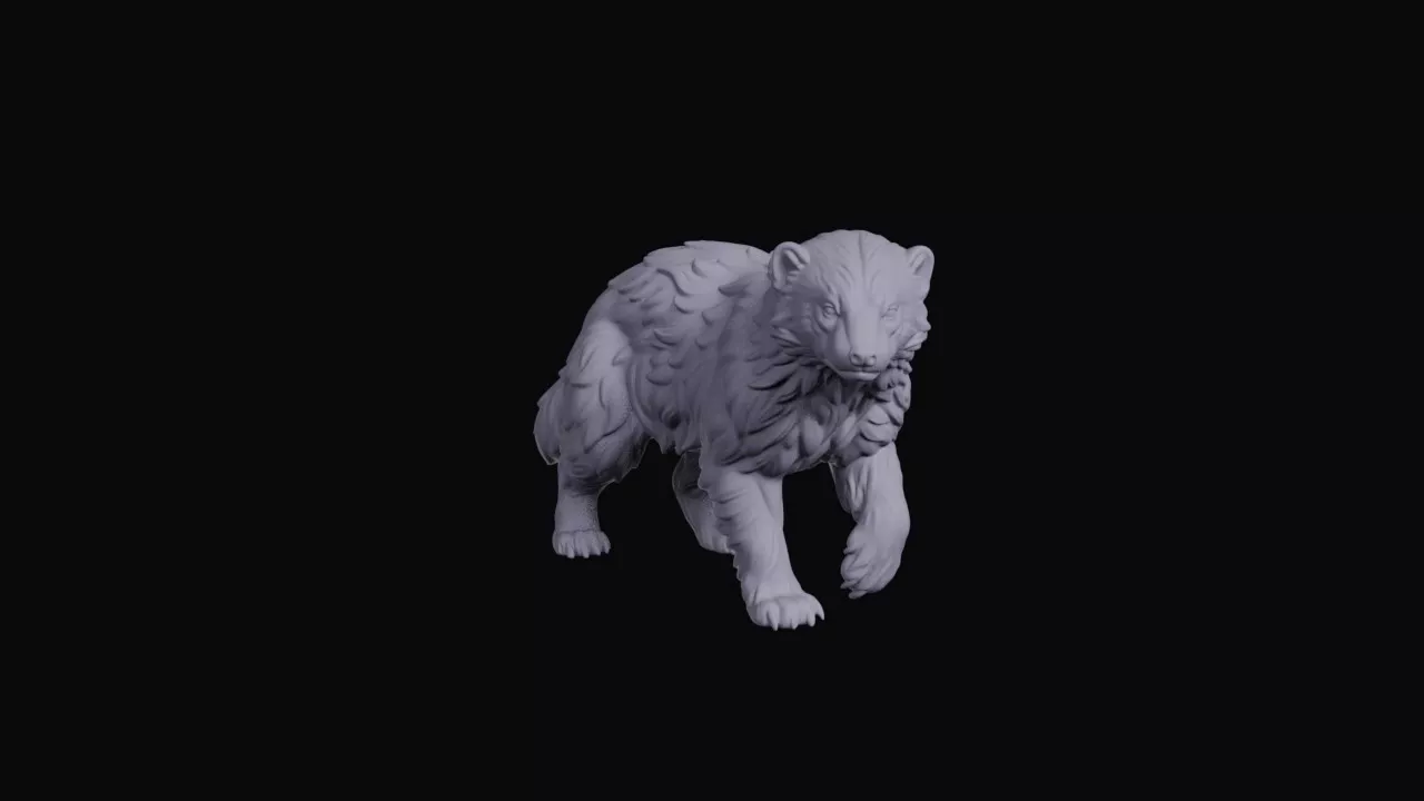 Wild Wolverine Beast Walking Figurine 3D print model