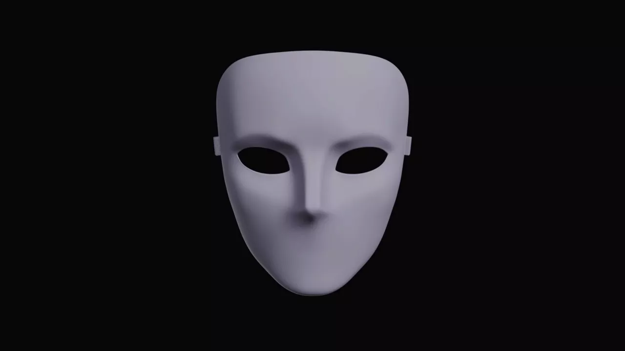 Theatrical Blank Expression Face Mask 3D print model