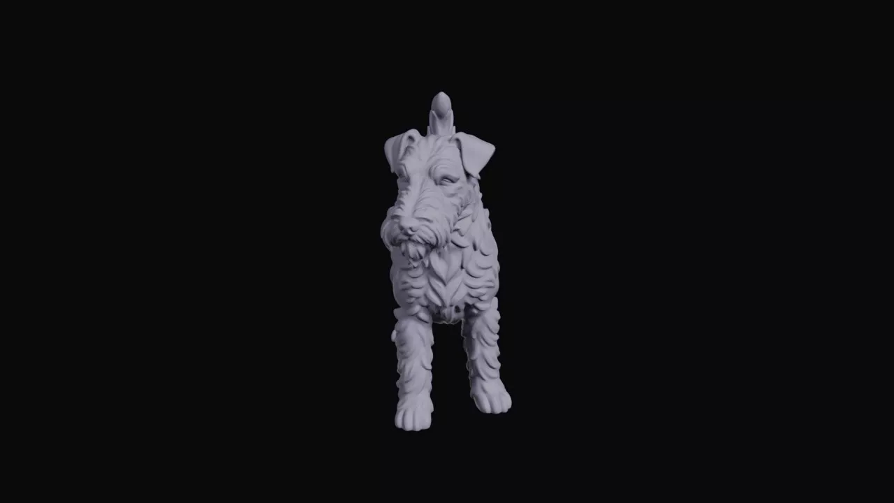 Welsh Terrier Puppy Standing Figurine 3D print model