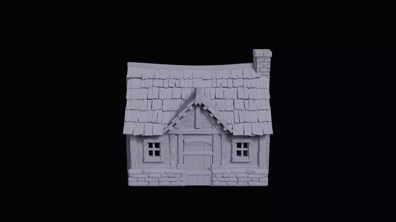 Medieval Country Village Cottage 3D print model