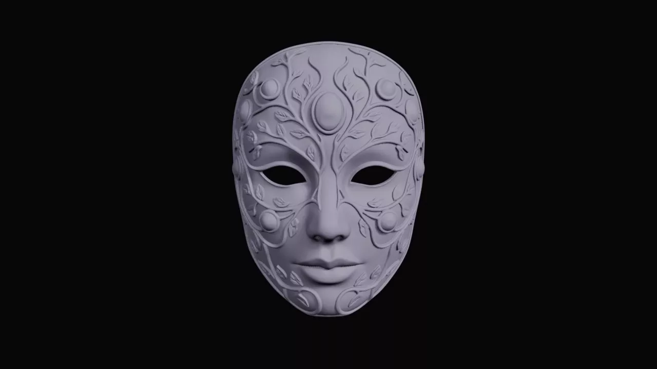Filigree Venetian Gem Face Mask 3D print model