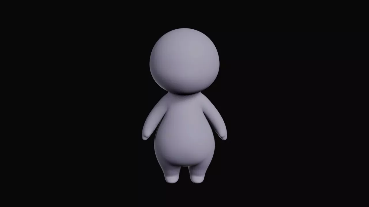 Cute Minimalist Chibi Blank Figure 3D print model