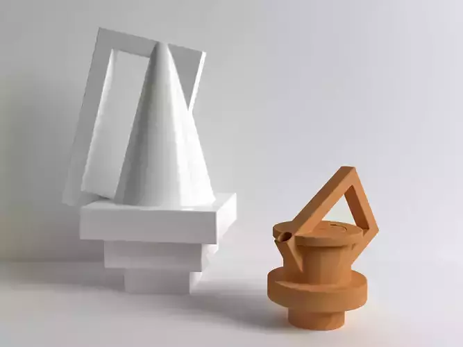 Secante vase and cone 3D model