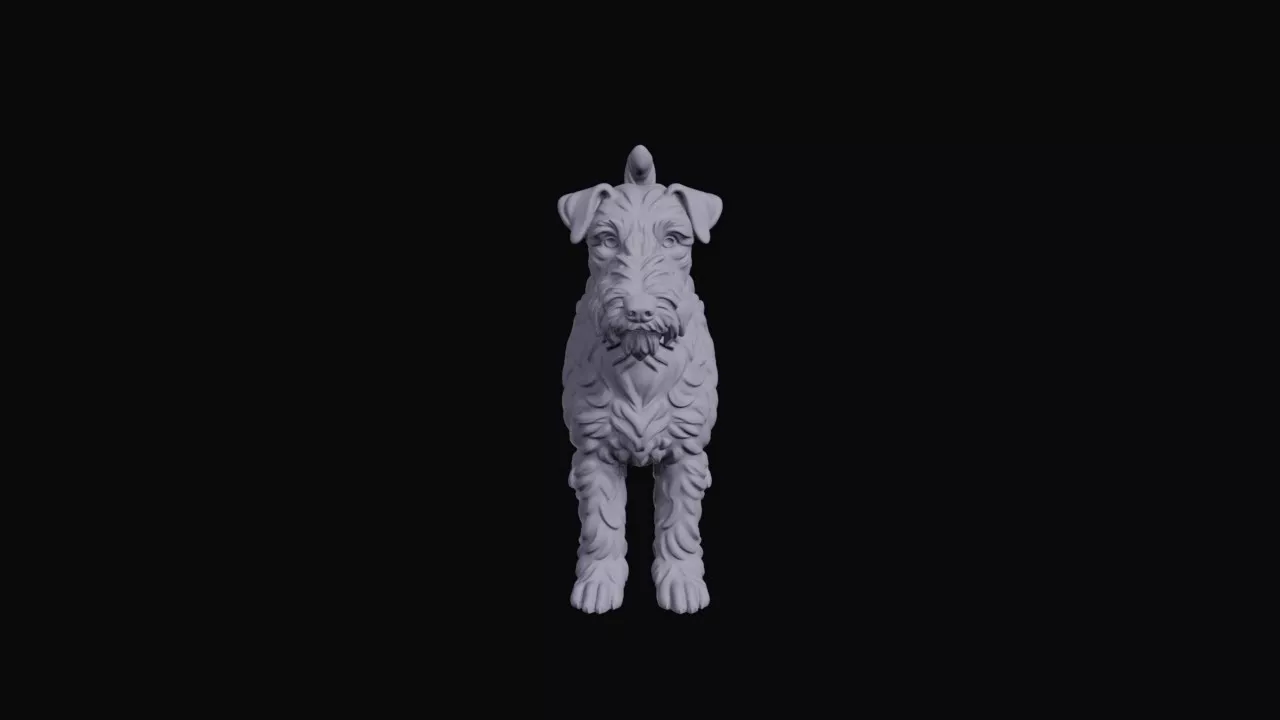 Standing Terrier Dog Figurine 3D print model