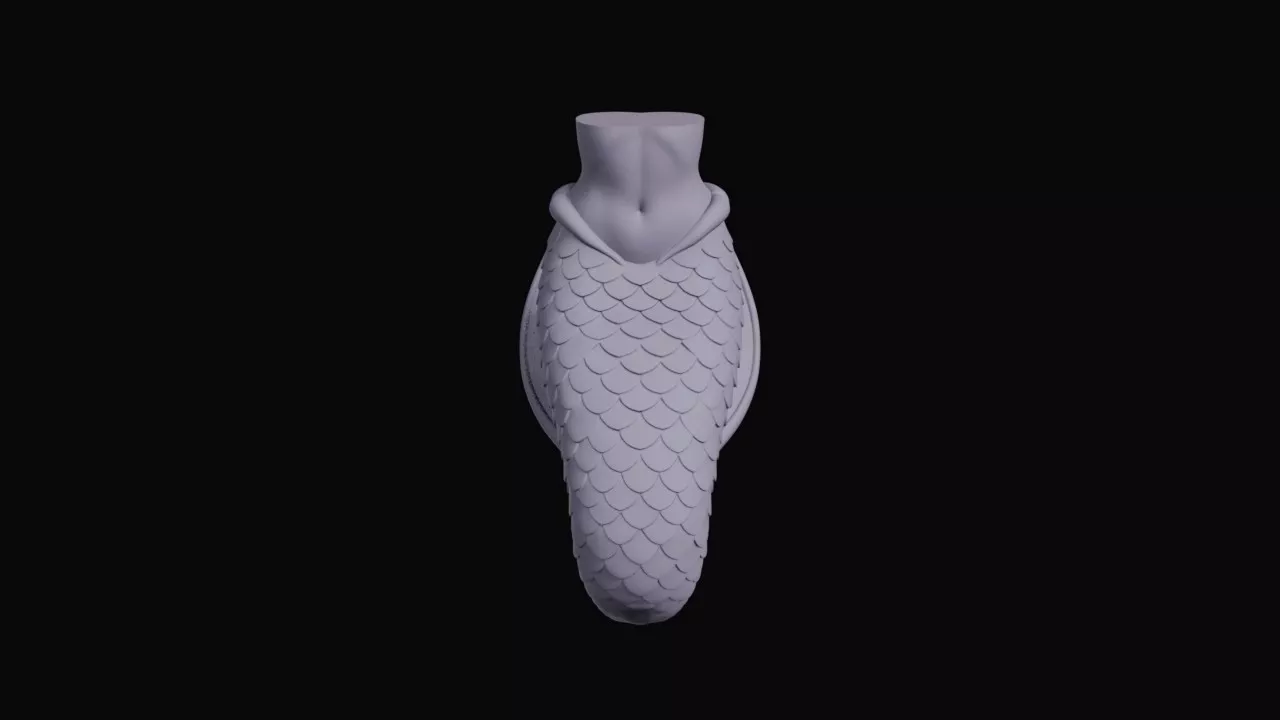 Scaled Mermaid Tail Sculpture 3D print model