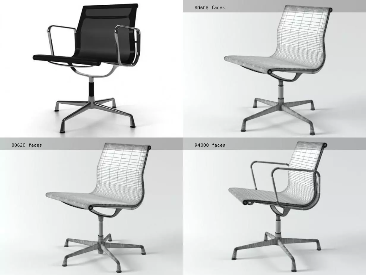 Aluminium chairs 106 108 3D model_2