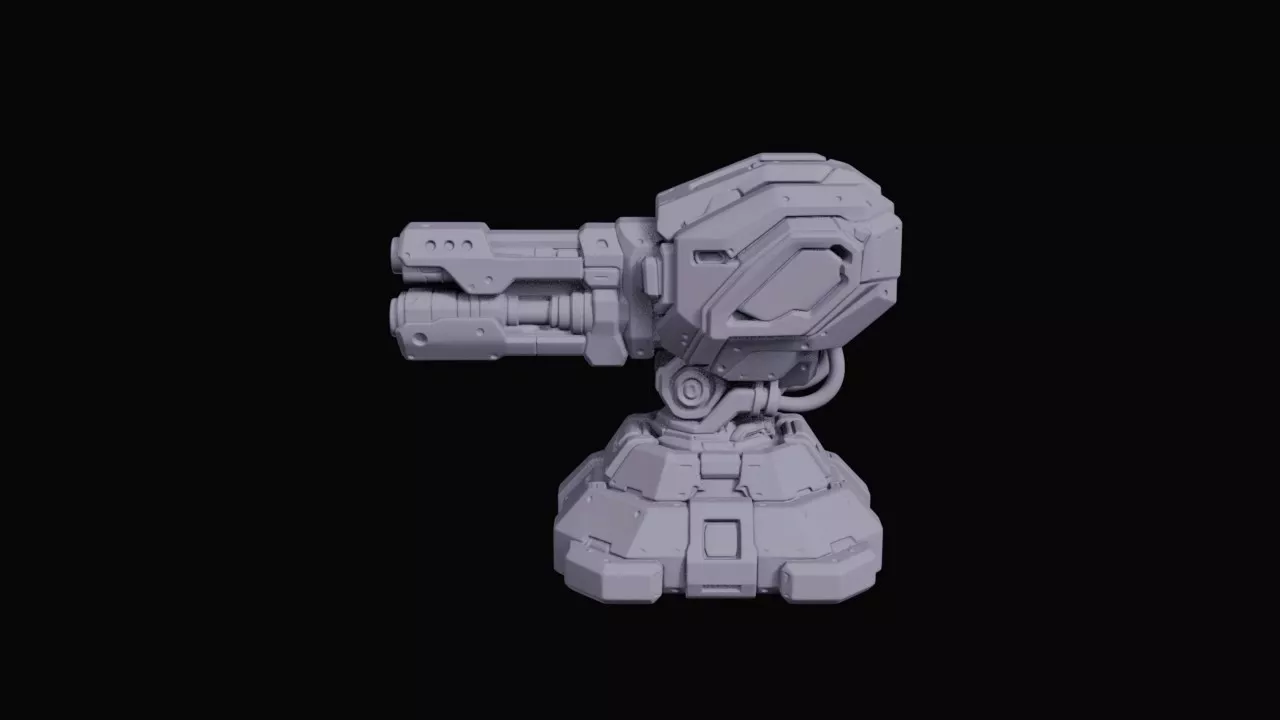 Sci-Fi Heavy Plasma Cannon Turret 3D print model
