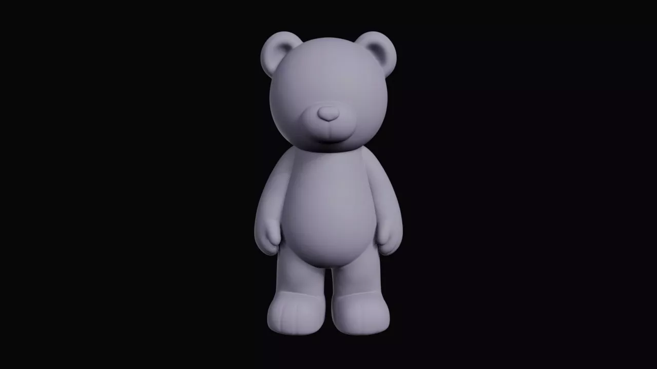 Chibi Cartoon Bear Blank Figure 3D print model