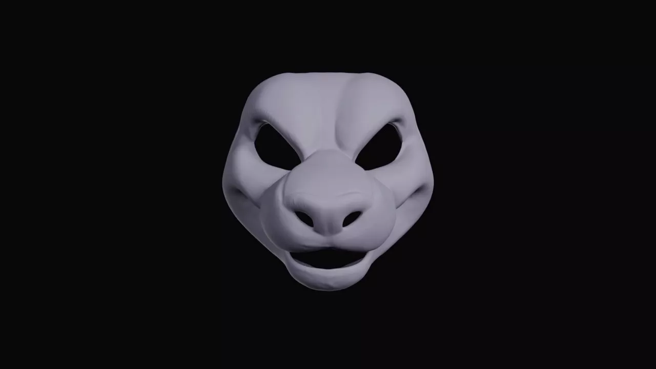 Big Cat Feline Animal Head Mask 3D print model