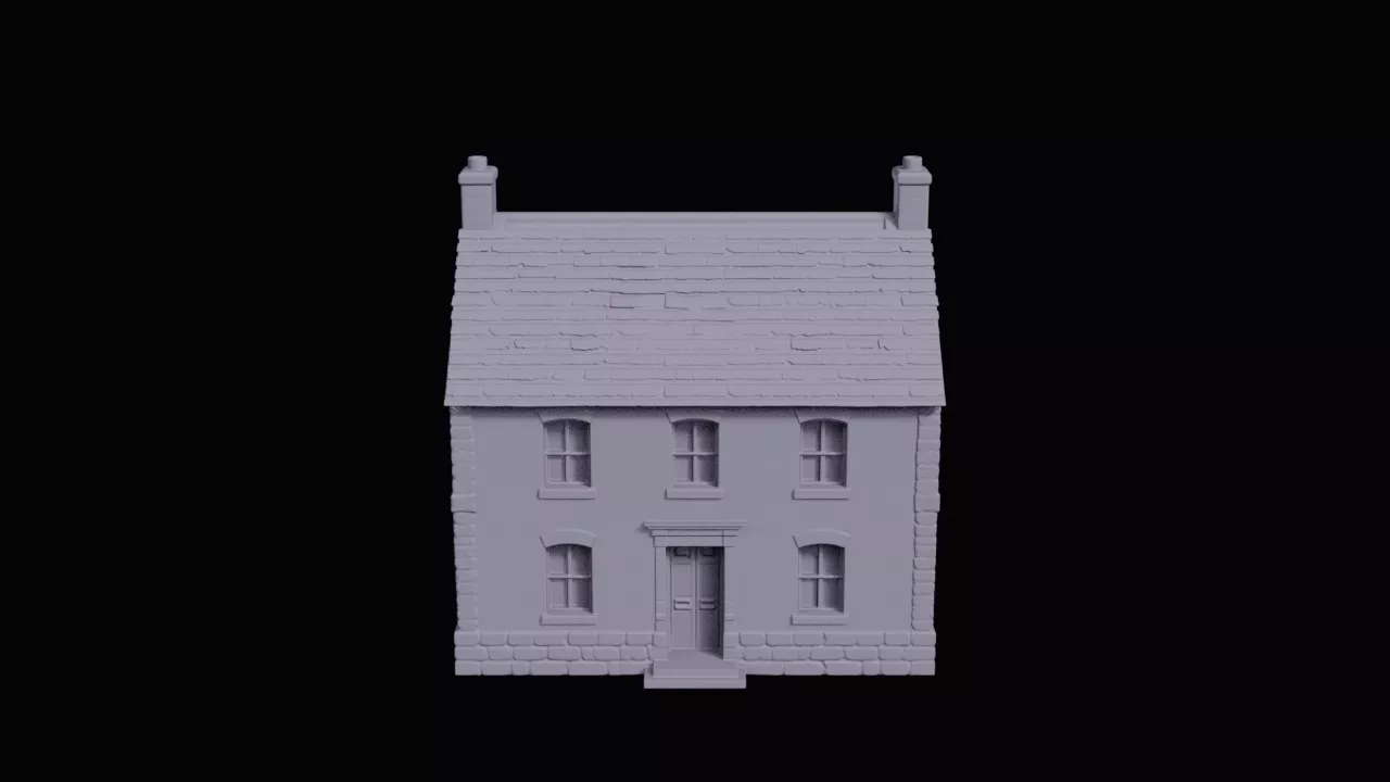 Brick Country Village Townhouse 3D print model