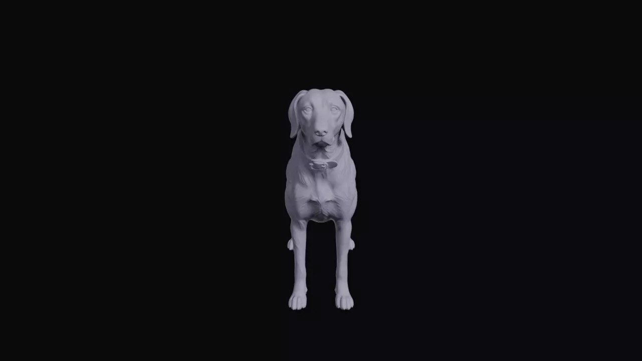 Hunting Hound Dog Standing Figurine 3D print model