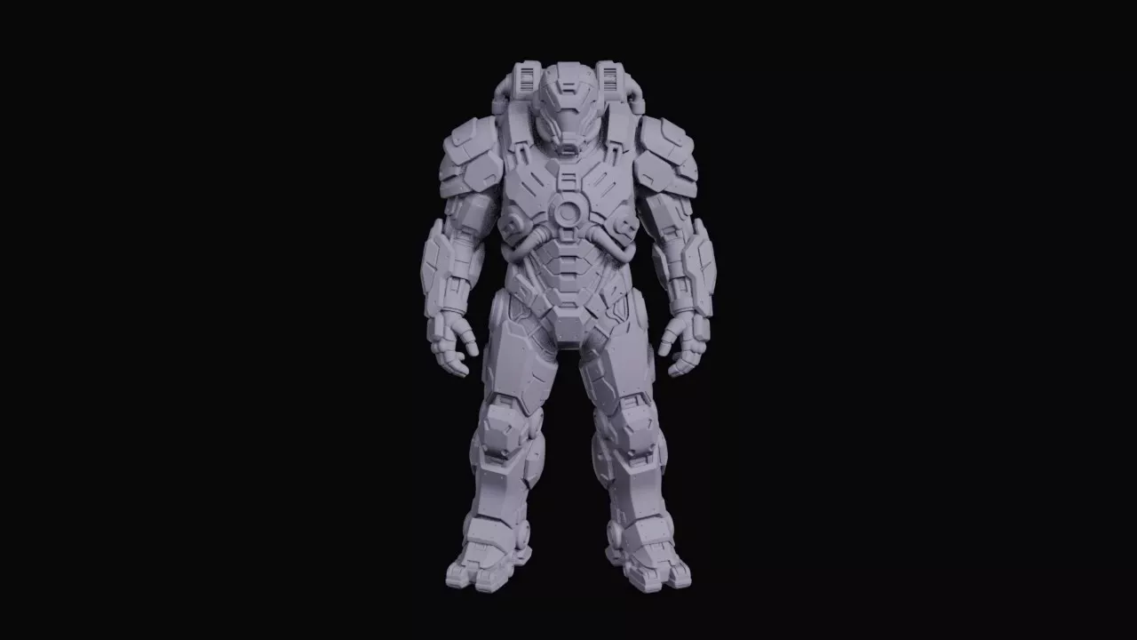 Futuristic Heavy Power Armor Trooper 3D print model
