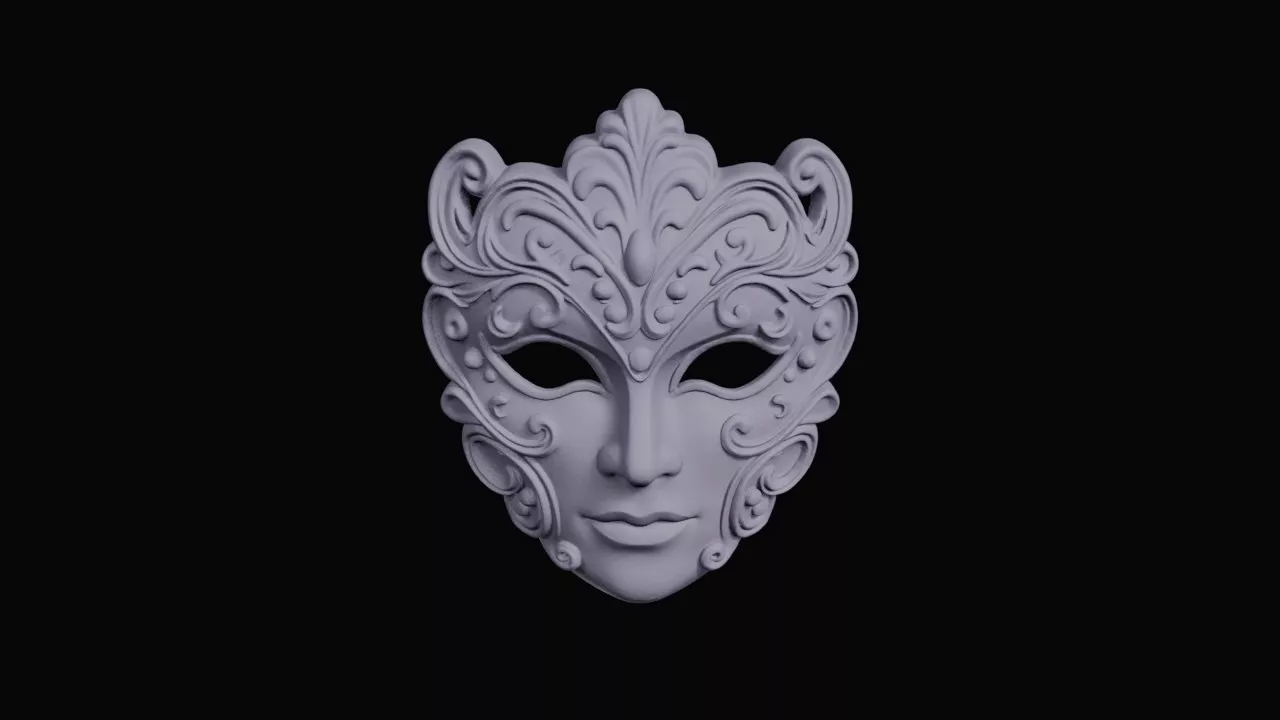 Filigree Masquerade Carnival Face Mask 3D print model