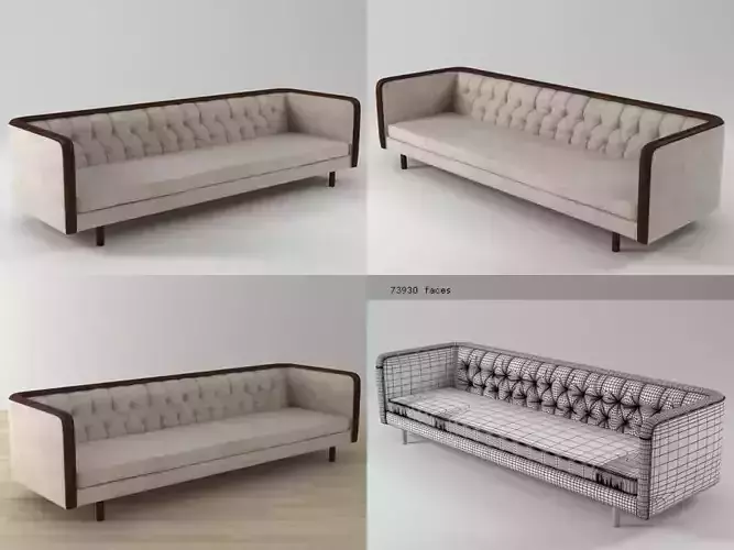Extra Long 1960s Capitonne Sofa
