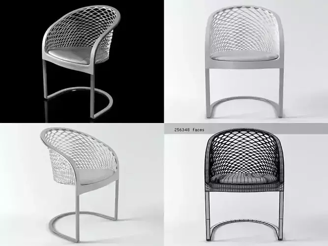 Arete four chairs with metal frame