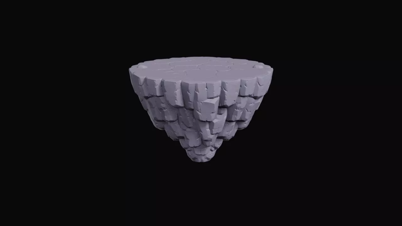 Floating Fantasy Rock Island Platform 3D print model