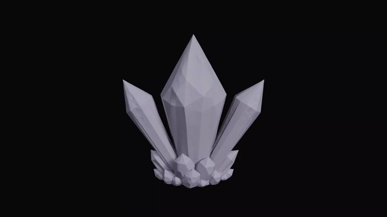Cluster Quartz Crystal Mineral Formation 3D print model