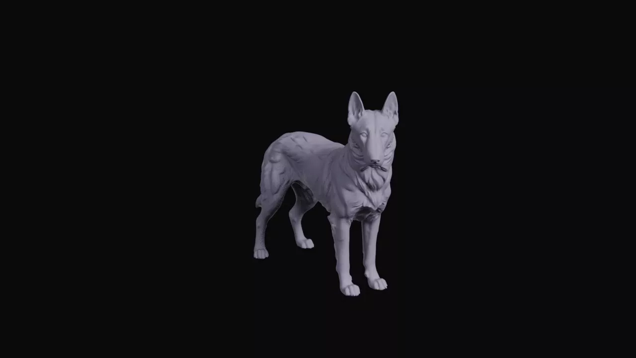 Belgian Malinois Guard Dog Figurine 3D print model
