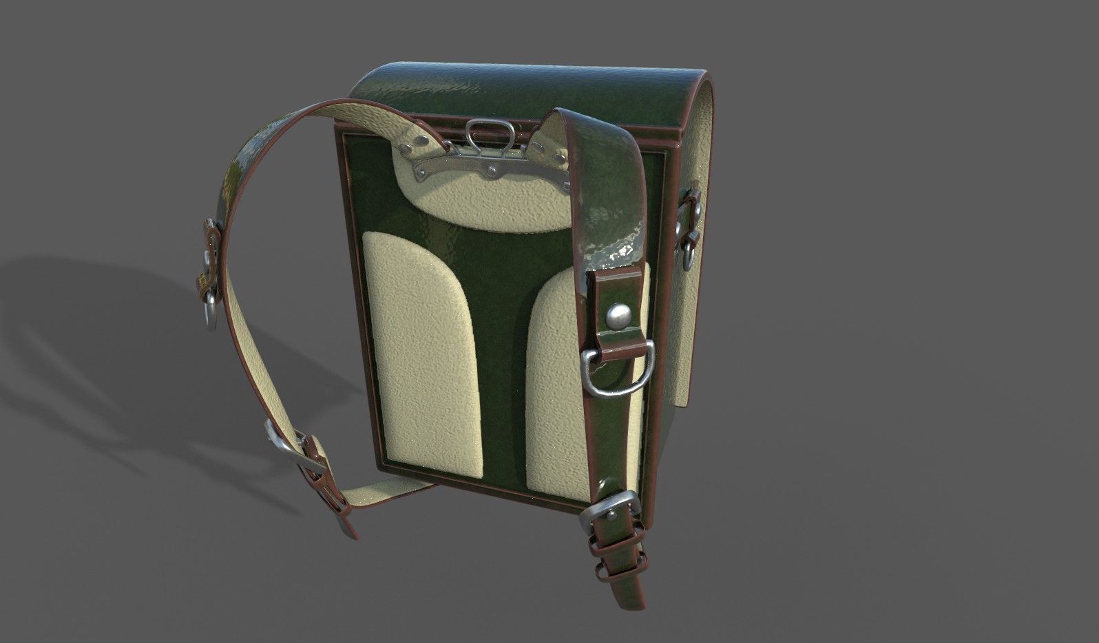 Japanese SchoolBag - Randoseru - Low-poly 3D model_1