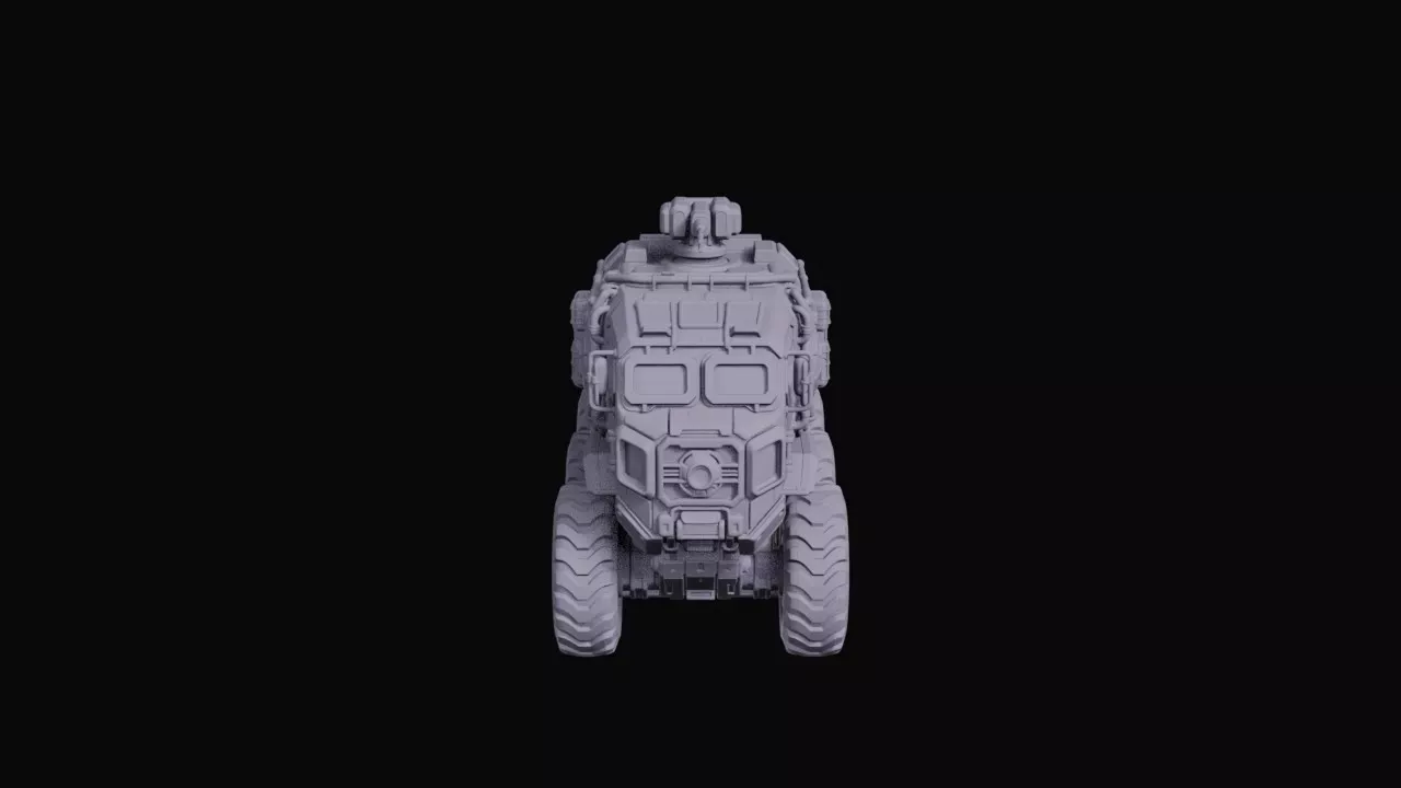 Armored Six-Wheeled Combat Truck 3D print model