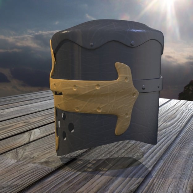 3D Model of a Norman knight Helmet 3D model_2