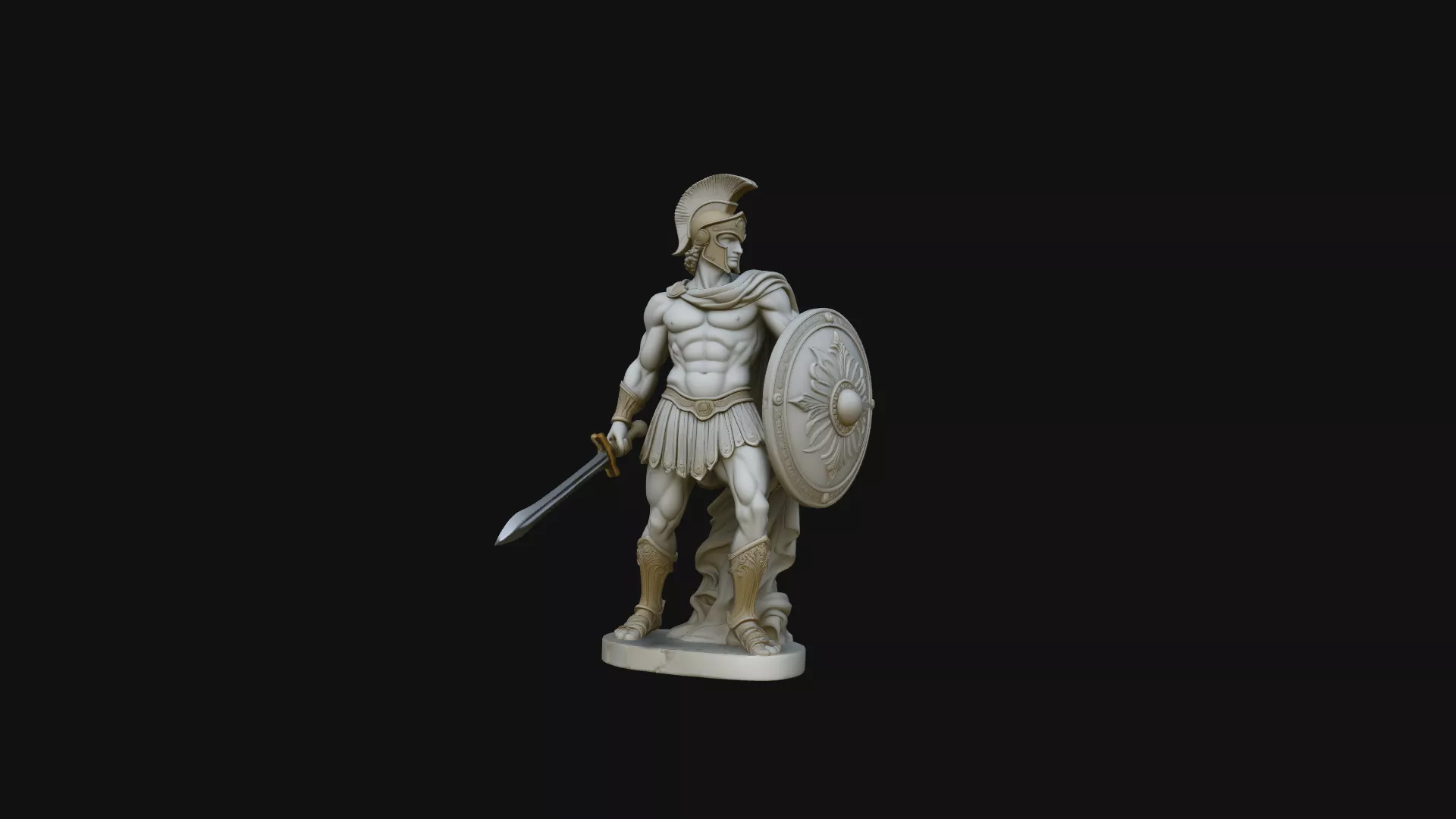 Greek Hoplite Warrior Statue Design 1 - 3D Print Model 3D print model