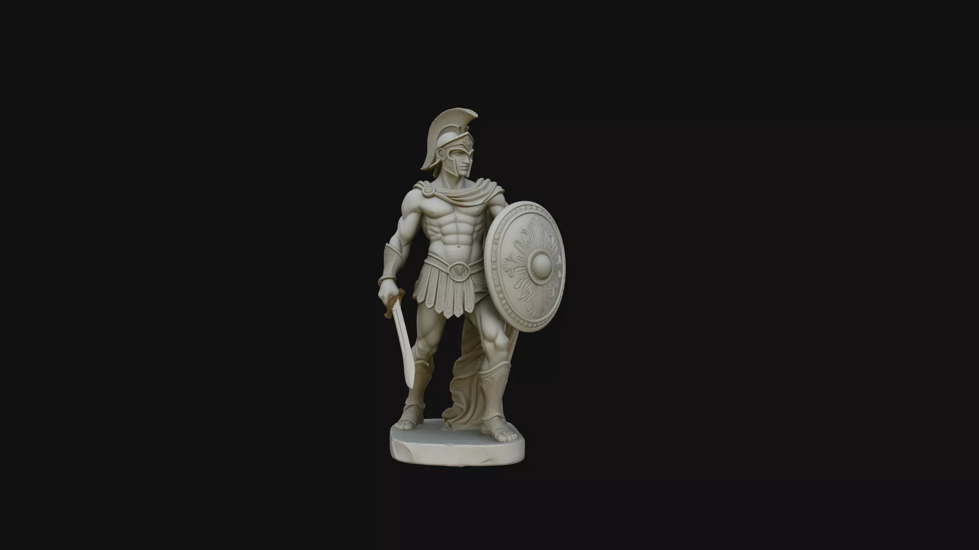 Greek Hoplite Warrior Statue Design 2 - 3D Print Model 3D print model