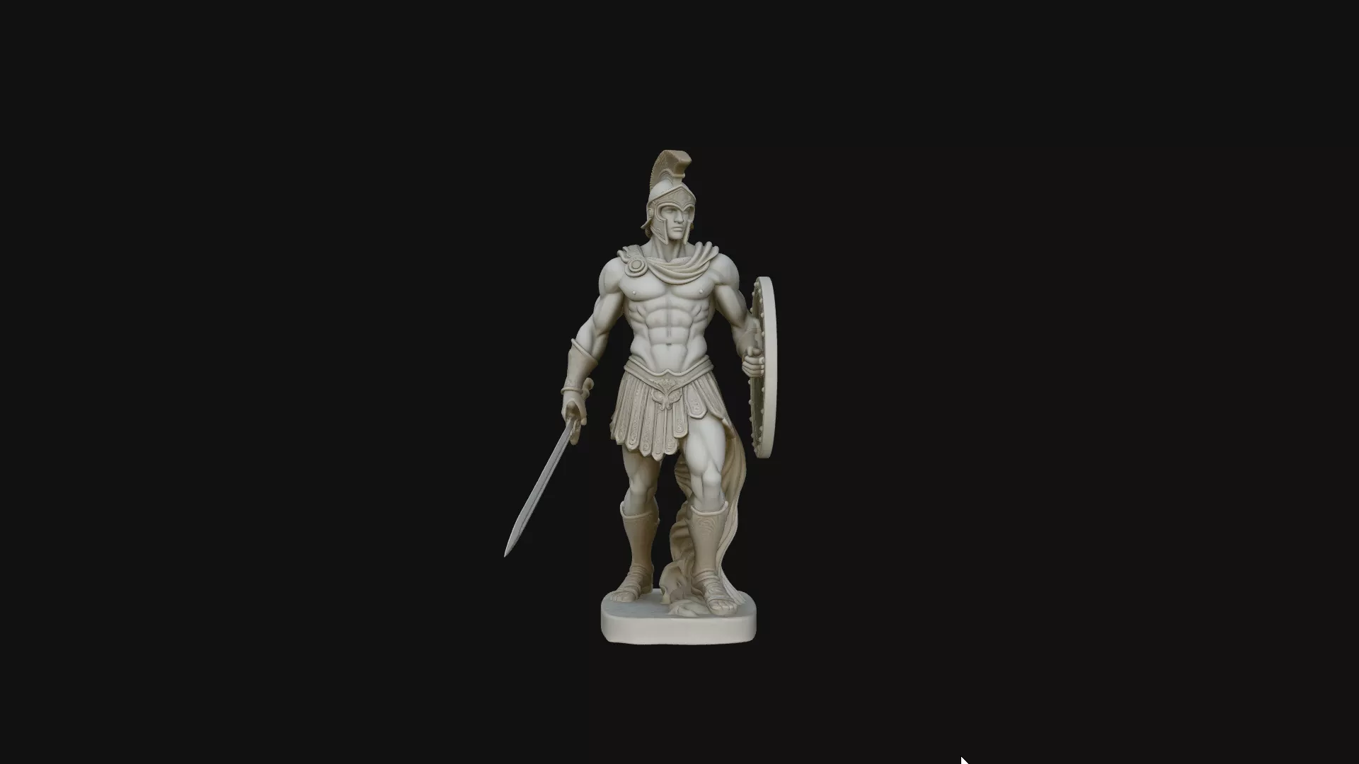 Greek Hoplite Warrior Statue Design 3 - 3D Print Model 3D print model