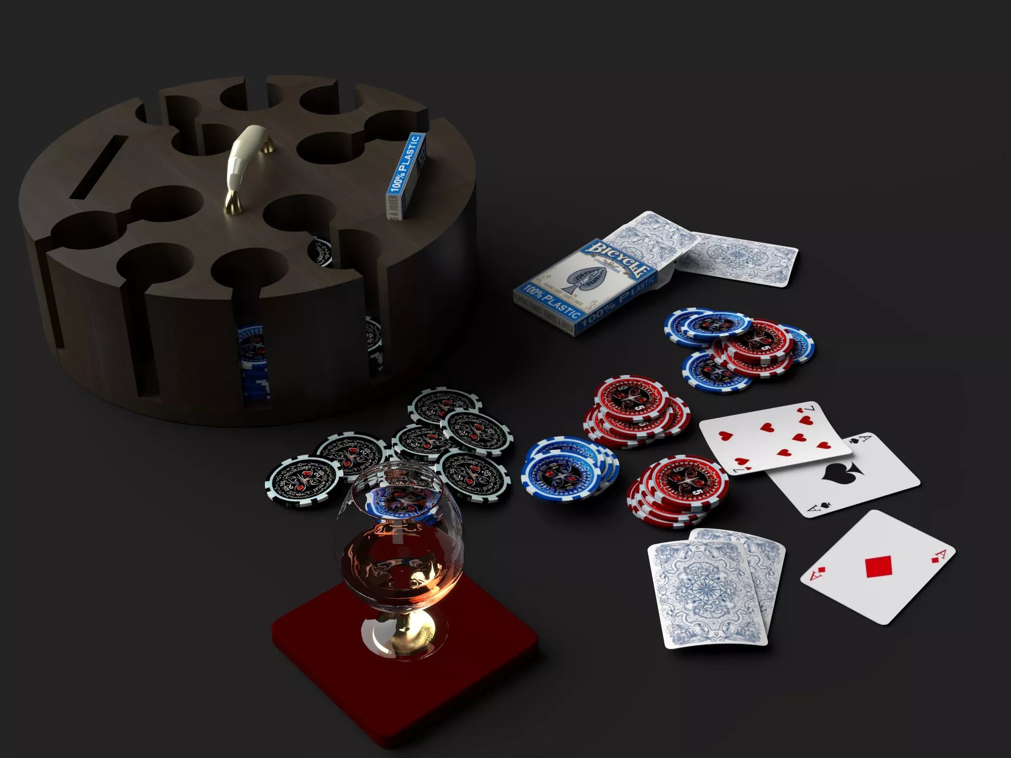 Poker Game Set 3D model