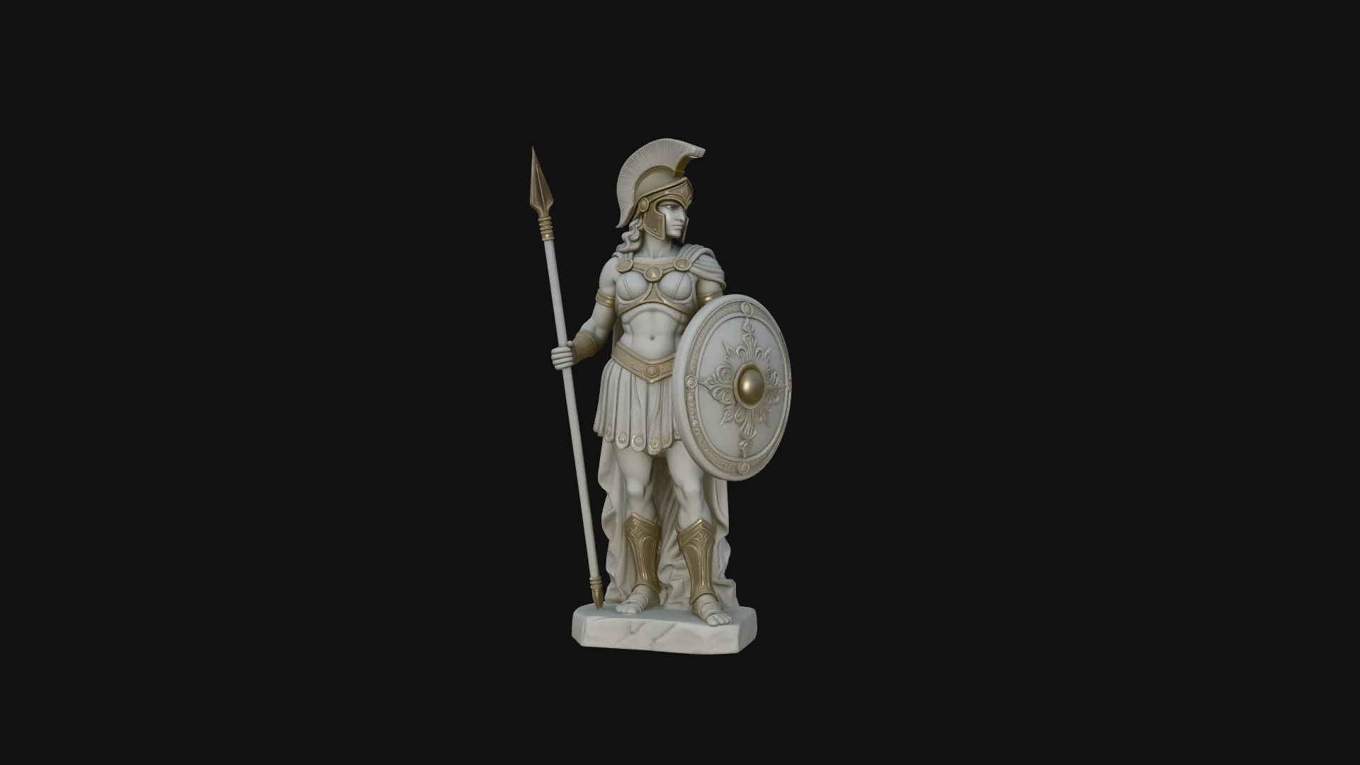 Athena Warrior Goddess Statue Design 3 - 3D Print Model 3D print model