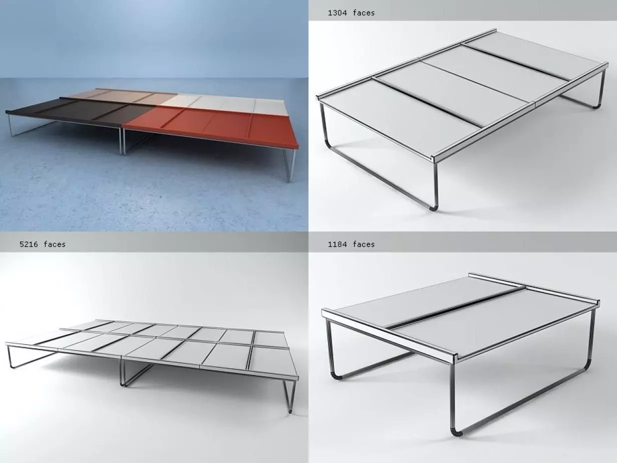 Malmo four different tables 3D model_2