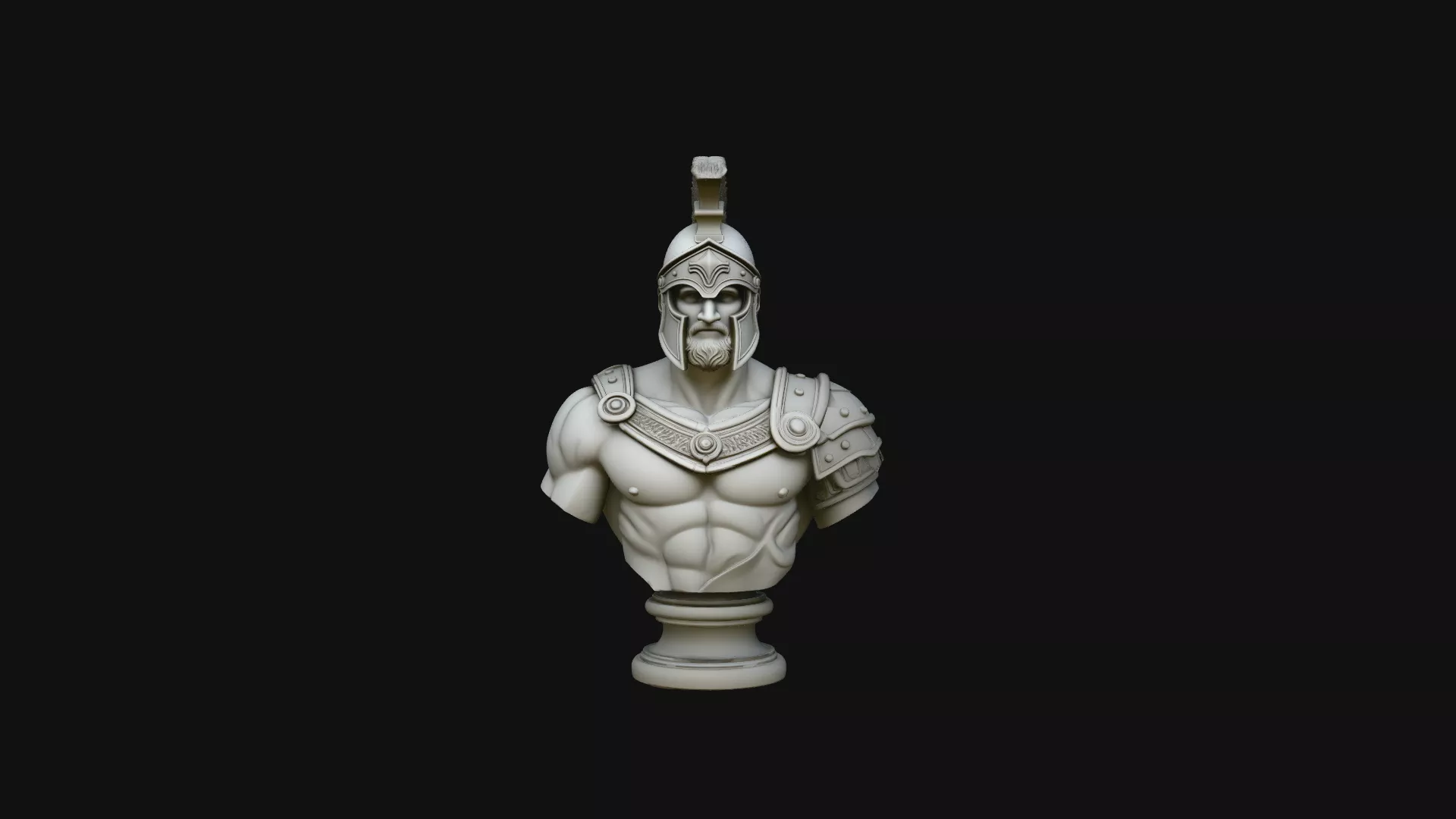 Greek Warrior Bust Statue Design 1 - 3D Print Model 3D print model