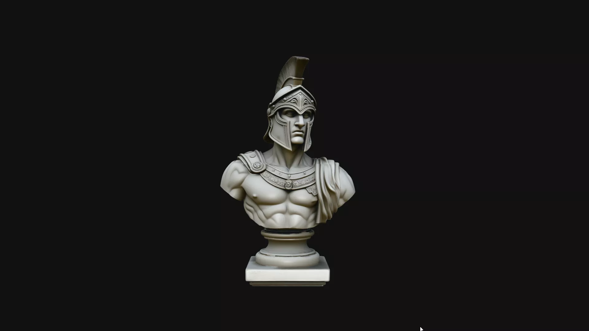 Greek Warrior Bust Statue Design 3 - 3D Print Model 3D print model