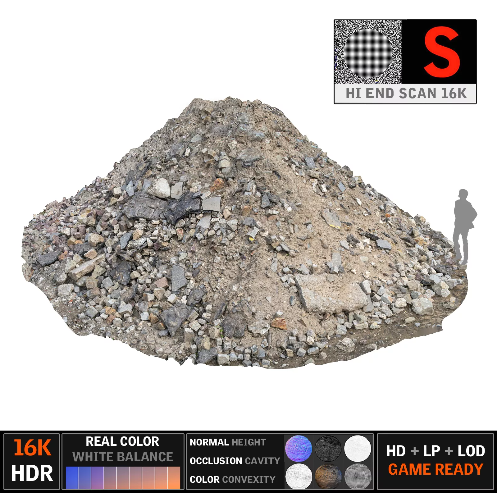 Derbis Heap 16K Low-poly 3D model