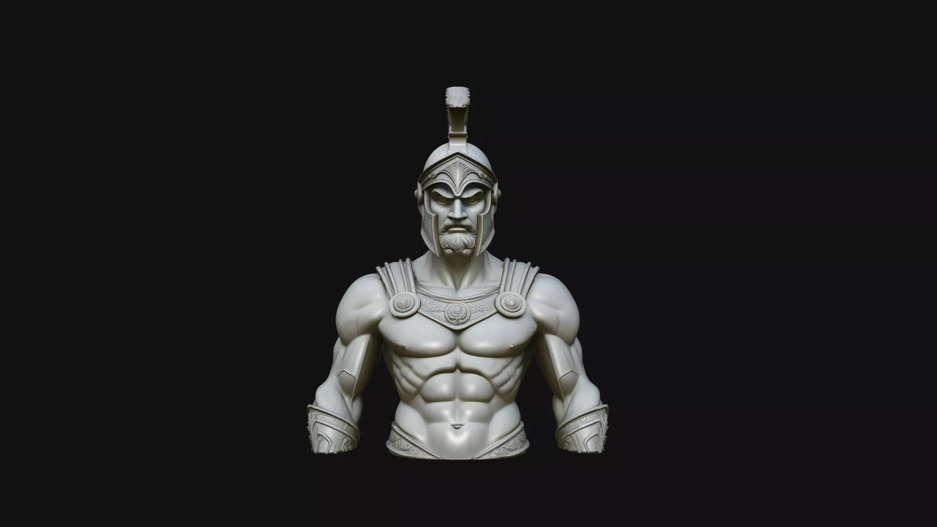 Greek Warrior Bust Statue Design 4 - 3D Print Model 3D print model