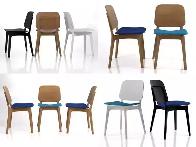Rohsska four different chairs 3D model