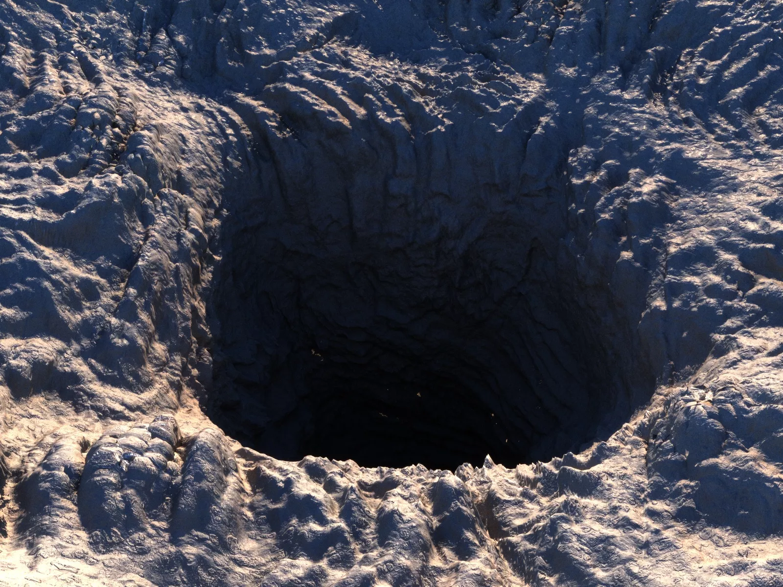 Ground Hole Cave Low-poly 3D model
